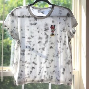 Disney's Minnie Mouse Juniors' Crop Tie-Dye Tee